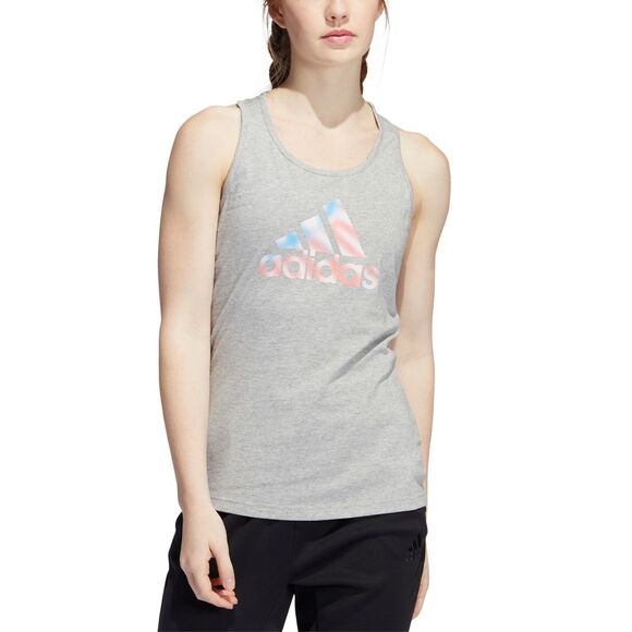 Adidas Womens Cotton Logo Americana Tank Top Med Gray Size XS - Picture 1 of 3
